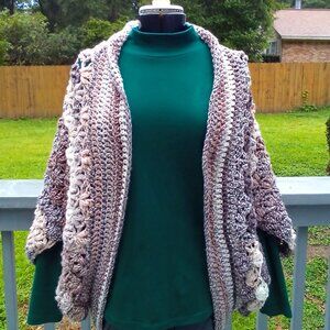 Handed Crafted Cherry Blossom Cocoon, Multi-Colors Tan, Cream, Size fit M/L/XL.